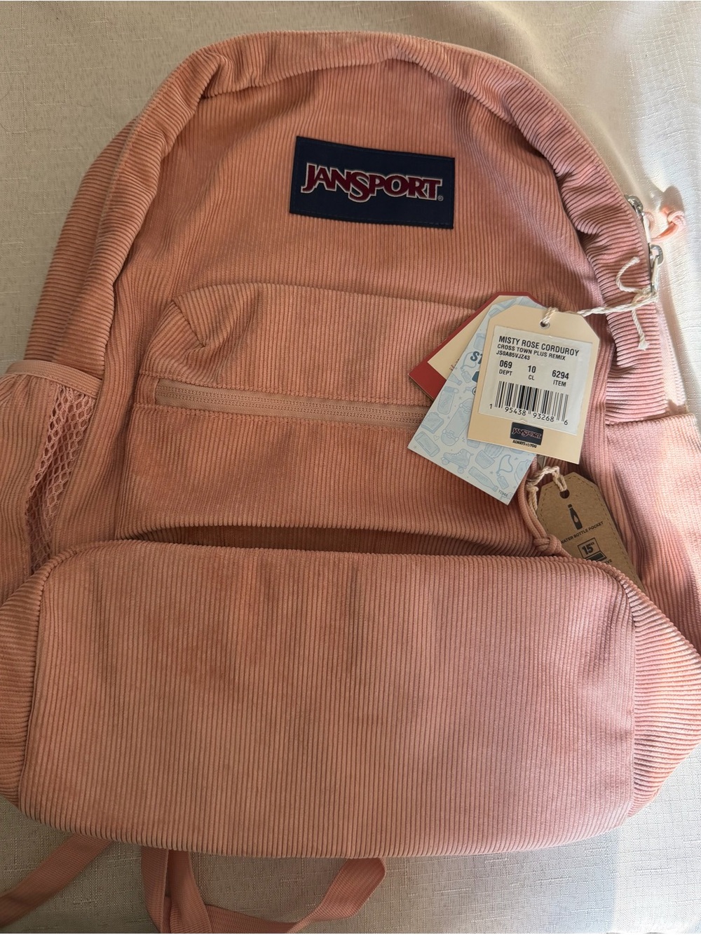 JanSport Misty Rose Corduroy Backpack
